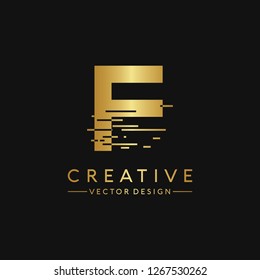 Letter F Logo. Initial Letter Design Vector Luxury Colors