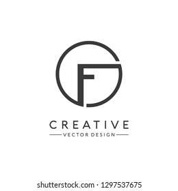 Letter F Logo. Initial Letter Design Vector Luxury Colors