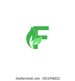 Letra F logo diseño de icono de hoja vector