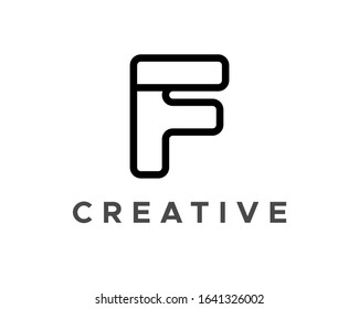 Letter F logo with linear style