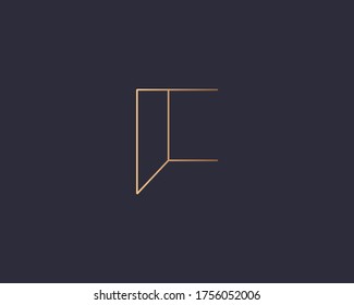 Letter F logo monogram, minimal style identity initial logo mark. Golden gradient parallel lines vector emblem logotype for business cards initials invitations ect.