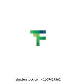letter F logo monogram with simple shapes