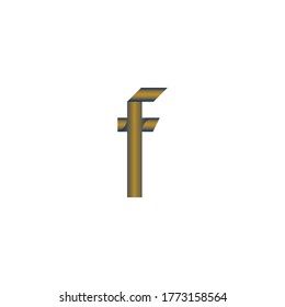 Letra F vector de diseño de origami