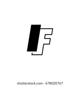 letter I and F logo overlapping black negative