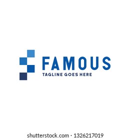 Letter F Logo / Pixel Logo / Investment Icon / Financial Symbol Design Inspiration
