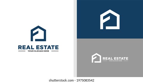 LETTER F LOGO REAL ESTATE HOME SIMPLE EDITABLE