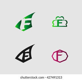 Letter F logo set
