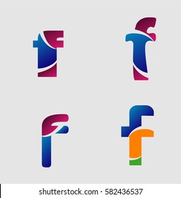 Letter F logo set
