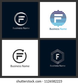 Letter F Logo Set Design