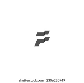Letter F logo set with geometric gradient design, concept of 5G, future and forward.
