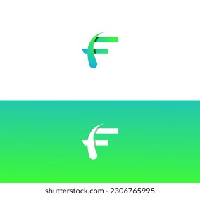 Letter F logo set with geometric gradient design, concept of 5G, future and forward.