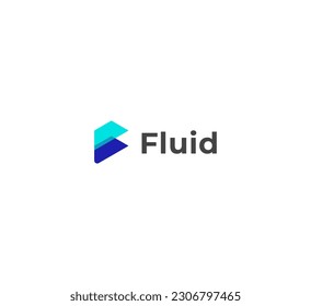 Letter F logo set with geometric gradient design, concept of 5G, future and forward. Technology F letter logo.