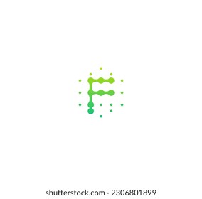 Letter F logo set with geometric gradient design, concept of 5G, future and forward. Technology F letter logo.