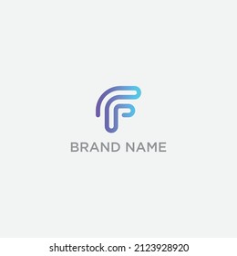 Letter F logo set with gradient design. abstract letter F for digital technology brand logo template.