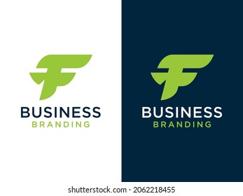 Letter F Logo. Square Ribbon Flat Vector Logo Design Template Element
