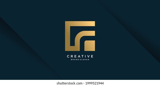 Letter F logo template with unique style Premium Vector part 6