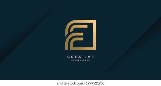 Letter F logo template with unique style Premium Vector part 1