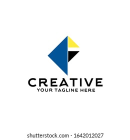 letter f logo template, vector design, logotype isolated, initial