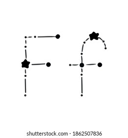 Buchstabe F-Logo-Vorlage Vektordesign-Sternenkonstellation