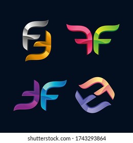Letra f logo en vector