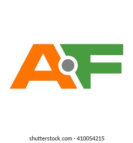 letter A and F logo vector.