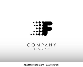 letter f logo vector black color