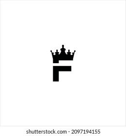 letter f logo vector crown template