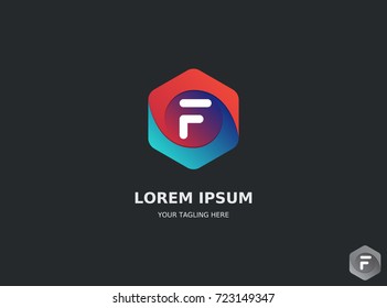 letter f logo vector design. geometric symbol icon design template.