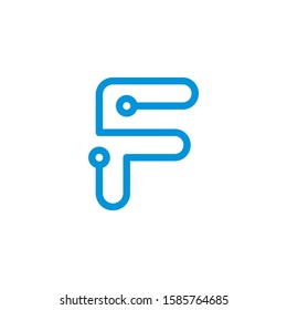 
Letter F Logo Vector, Digital Technology Logo Vector 001