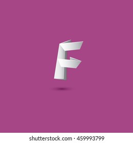 the letter f, f, logo f, Vector letter F logo in the form of origami paper