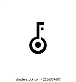 letter f logo vector key template