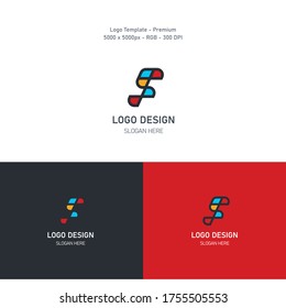 Ilustración de la plantilla de vectores de logotipo de la letra F