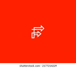 Plantilla de vectores con logotipo F Símbolo abstracto de monograma