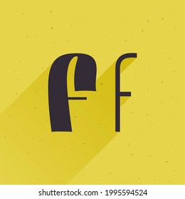 Letter F logo for your fun and happy design projects. The main idea of this font is a quirky replacement of heavy uppercase and light lowercase symbols.