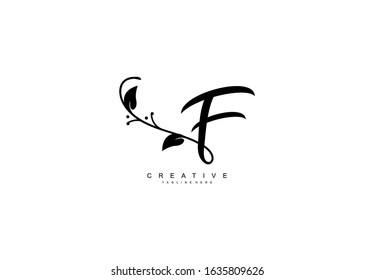 Letter F Logotype Linked Simple Monogram Flourishes