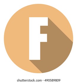 Letter F with a long shadow. Vector illustration EPS10