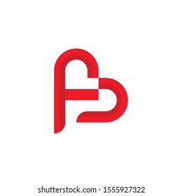 Letter F Love Abstract Creative Modern Logo