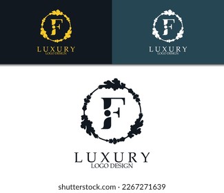 letter F luxury logo design,suitable for brand identity,logo boutique,logo spa,logo restaurant,logo hotel and etc