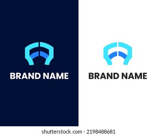 letter f and m modern logo design template