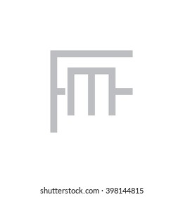 letter F and M monogram logo gray