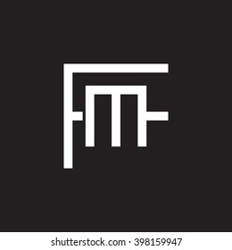 letter F and M monogram logo white black background