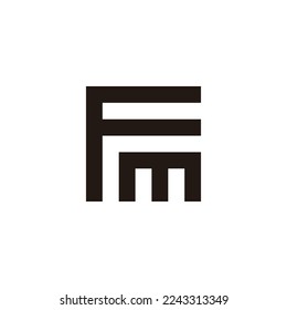 Letter F and m square geometric symbol simple logo vector