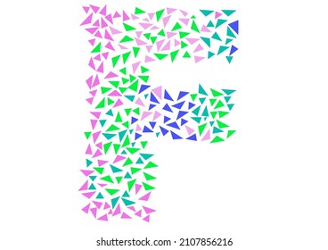 Letter F made up of small triangles