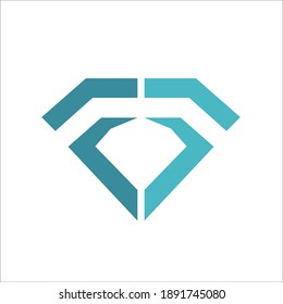 letter F make diamond shape, flat logo icon.