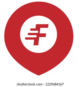 letter F and map pin. logo concept. Designed for your web site design, logo, app, UI