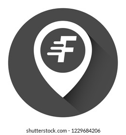 letter F and map pin. logo concept. Designed for your web site design, logo, app, UI