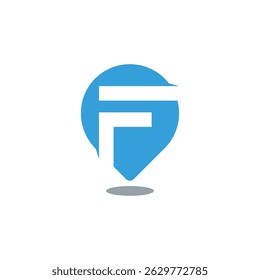 Letter F Map Pin Logo Concept