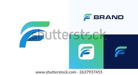Letter F mark with vivid gradient color, Logo icon design vector illustration element editable, Modern symbol initial EF or CF sign for technology, business company and brand identity