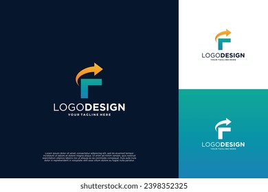 Carta F Diseño del logotipo comercial de marketing, finanzas, inversión y resumen de negocios