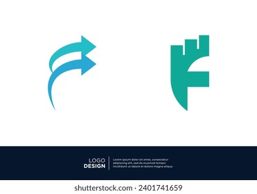 Letter F marketing, finance, investment and business logo design.